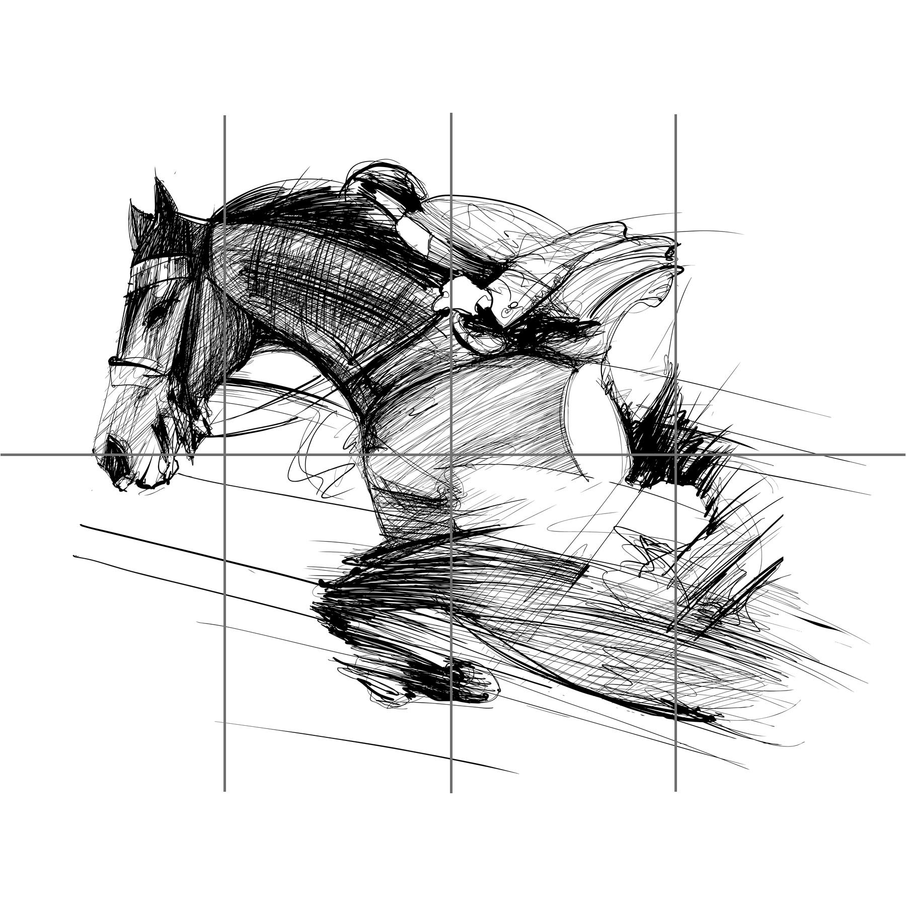Artery8 Racing Horse And Jockey XL Giant Panel Poster (8 Sections)