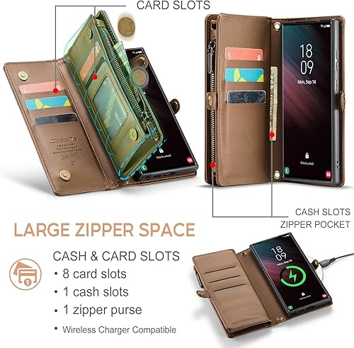 Miniatura 5 de ASAPDOS Motorola Moto G Power 2023 - Funda de piel sintética retro con cierre magnético, bloqueo RFID, tarjetero y soporte para hombres y mujeres,