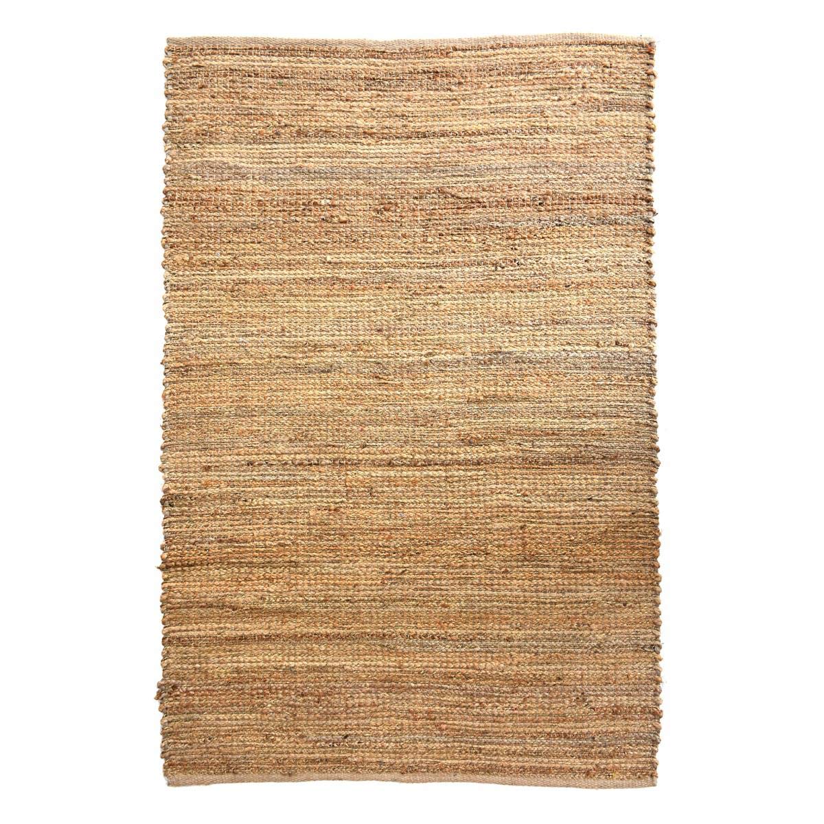 Tapis Kilim 160x230 Jute Nature 180 Beige Fait Main en Jute Certification Care and Fair idéal pour Le Salon
