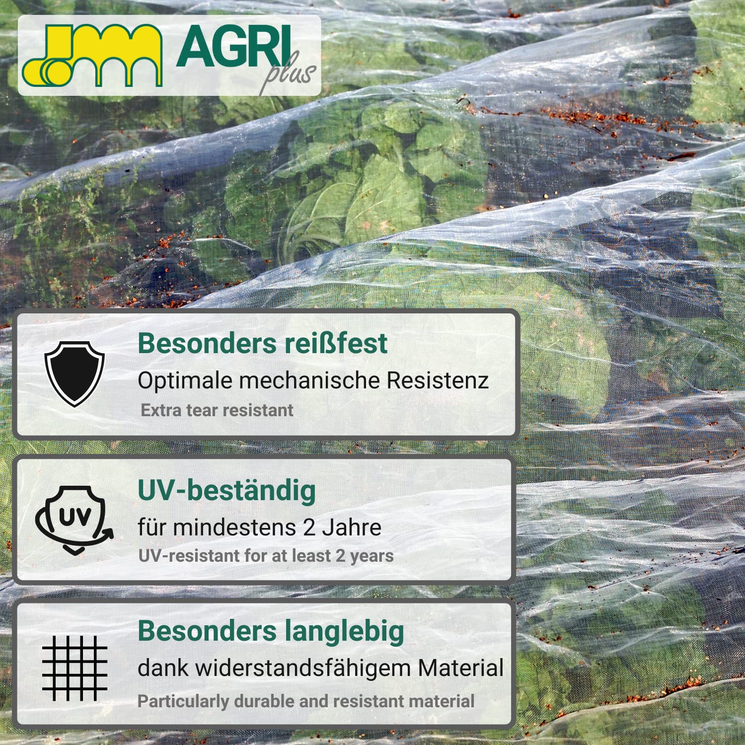 1 pezzo 4 x 40 m rete di protezione per verdure, di alta qualità, resistente agli UV, protezione da parassiti, zanzariera, rete da giardino fine + a maglie strette dalla Germania