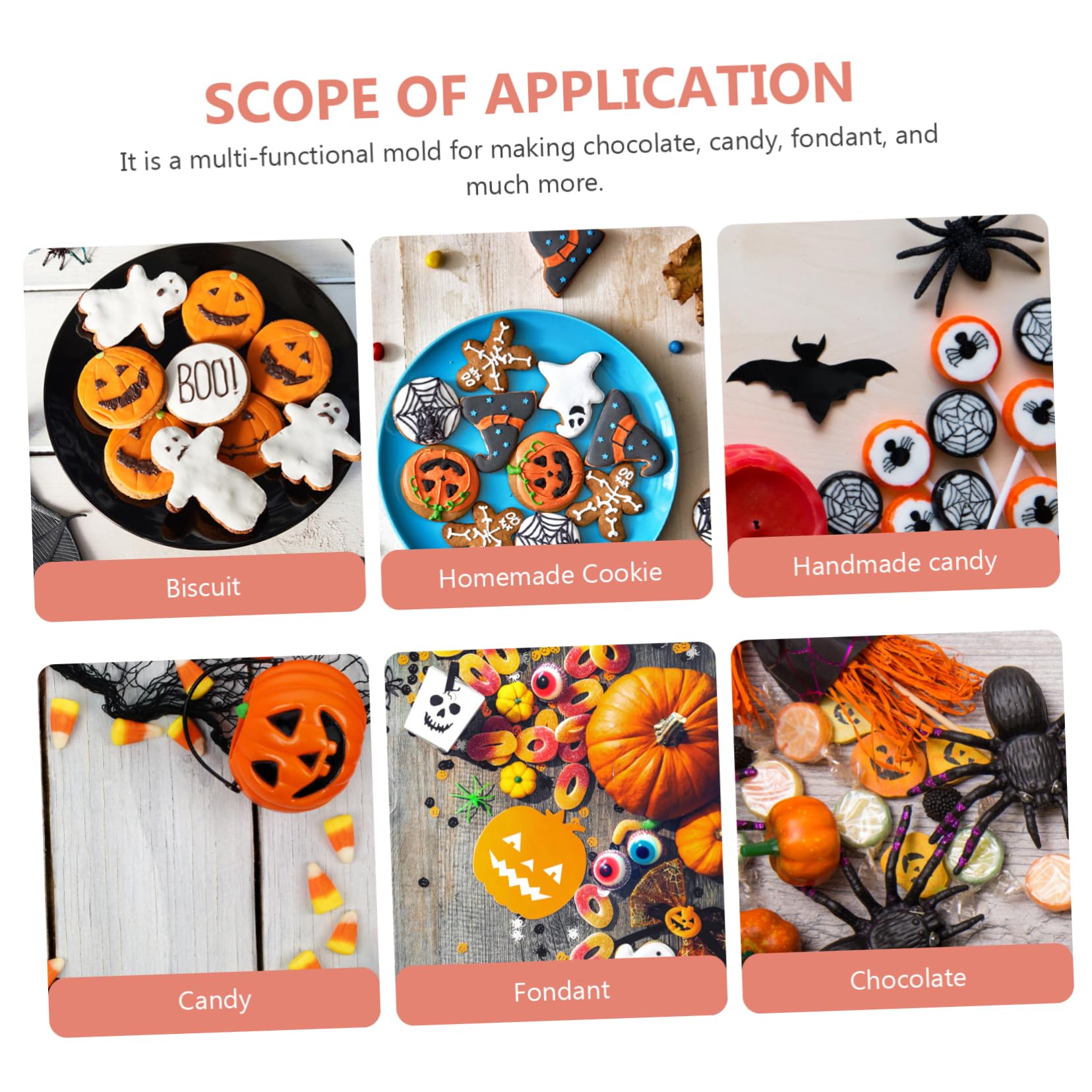 TOPBATHY Lot De 4 Outils De Cuisson Uniques En Silicone Pour Gâteaux Dhalloween Biscuits Fantômes Chocolat Faciles À Nettoyer 2 Pièces X 4