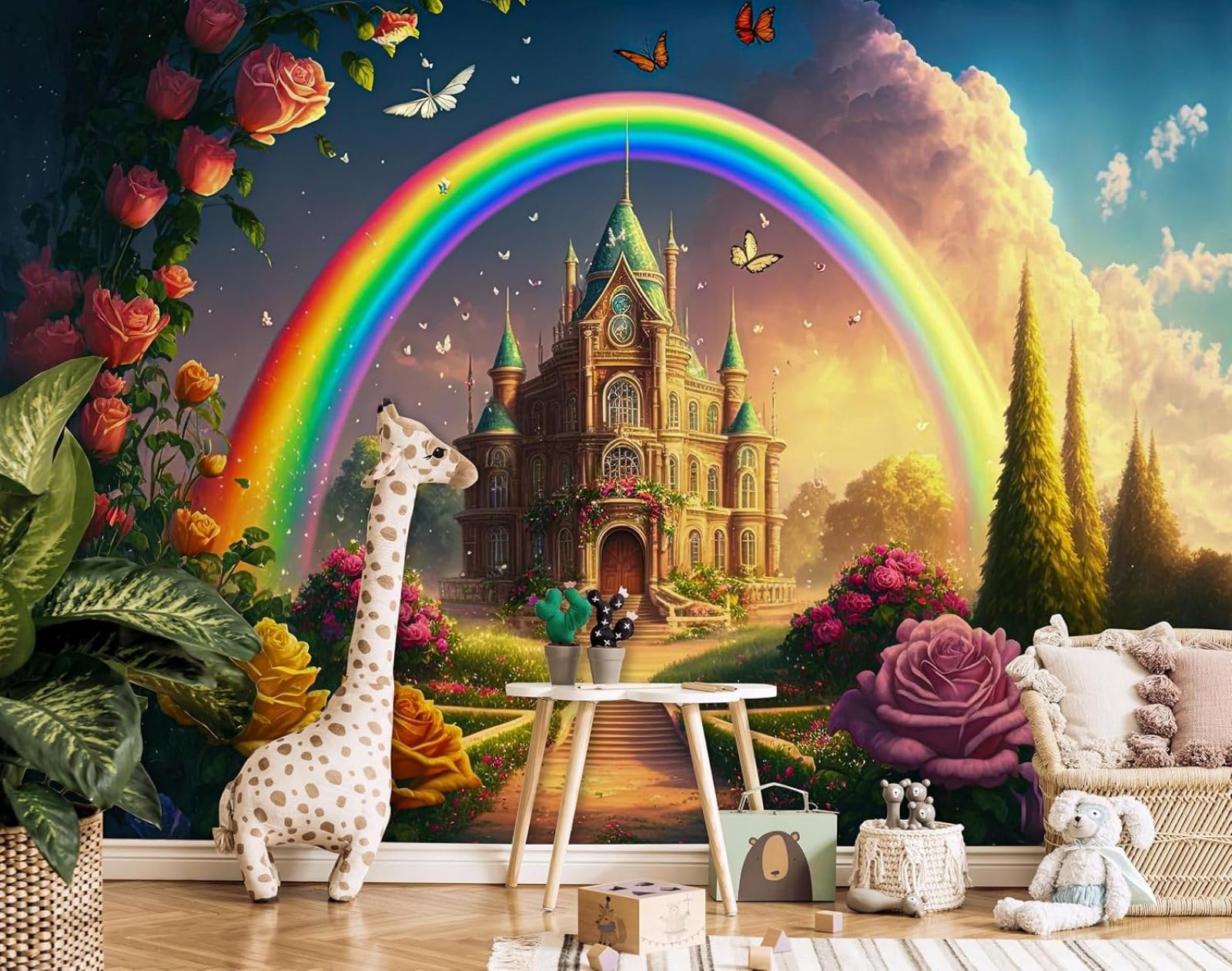 Kfjhgbdshhj 3D Mural Photo Mural-Wallpaper For Children's Room Castle - For Children Children's - 3D Effect,300Cmx210cm Poster - Wall Sticker - Frameless Picture