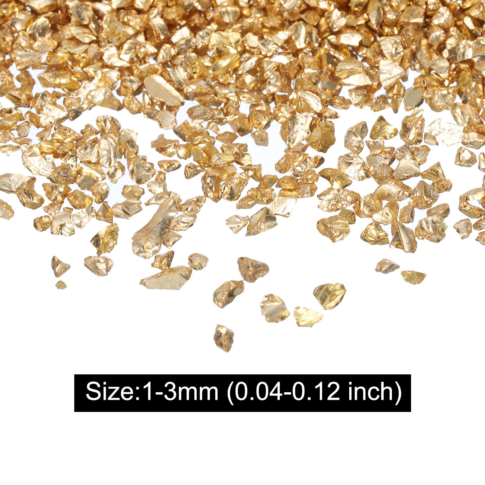 QUARKZMAN Vetro tritato lucido, 1-3 mm, 30 g, vetro rotto, vetro irregolare, chip di cristallo metallico per nail art, artigianato, vasi, penna stilografica, gioielli
