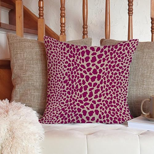 Vista 6 de ArogGeld Chinoiserie - Funda de cojín con estampado de leopardo y guepardo fucsia, con manchas de animales de vaca, color rosa oscuro, decoración