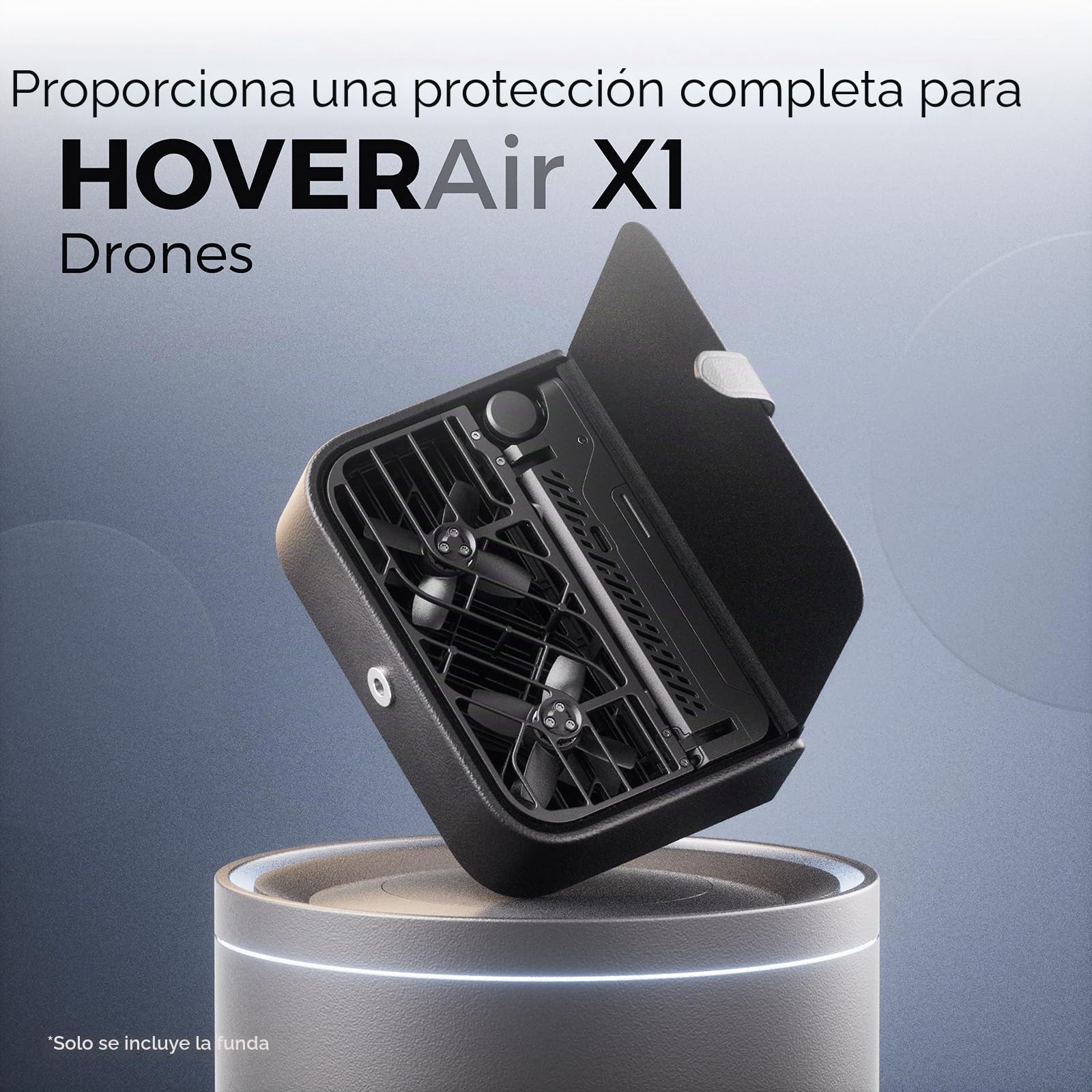 HOVERAir Caja Portátil Negra de 105 g X1 Drone, 13.7×9.7×4 cm, de PU, Impermeable, Resistente al Polvo e Impactos.