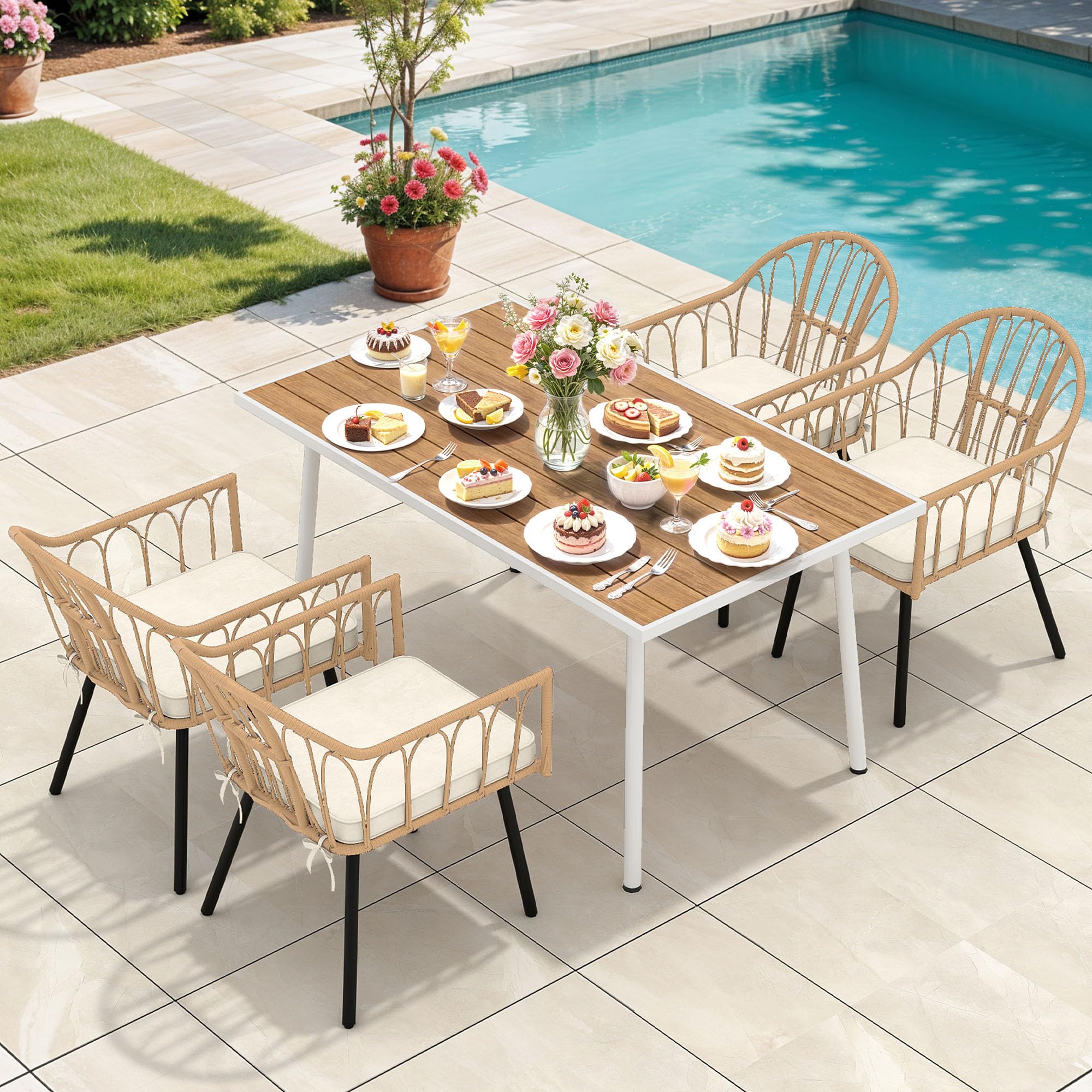 Photo 1 of YITAHOME Outdoor Patio Dining Outdoor Chairs set of 4