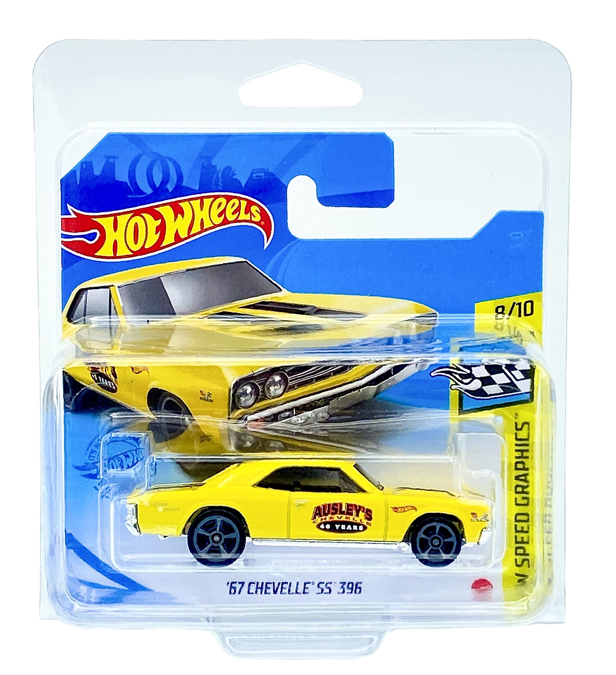 Hot Wheels '67 Chevelle SS 396 (Yellow) 8/10 HW Speed Graphics 2021-183/250 (Short Card) *** COMES IN A KLAS CAR KEEPER PROTECTIVE COLLECTORS CASE *** GTC34