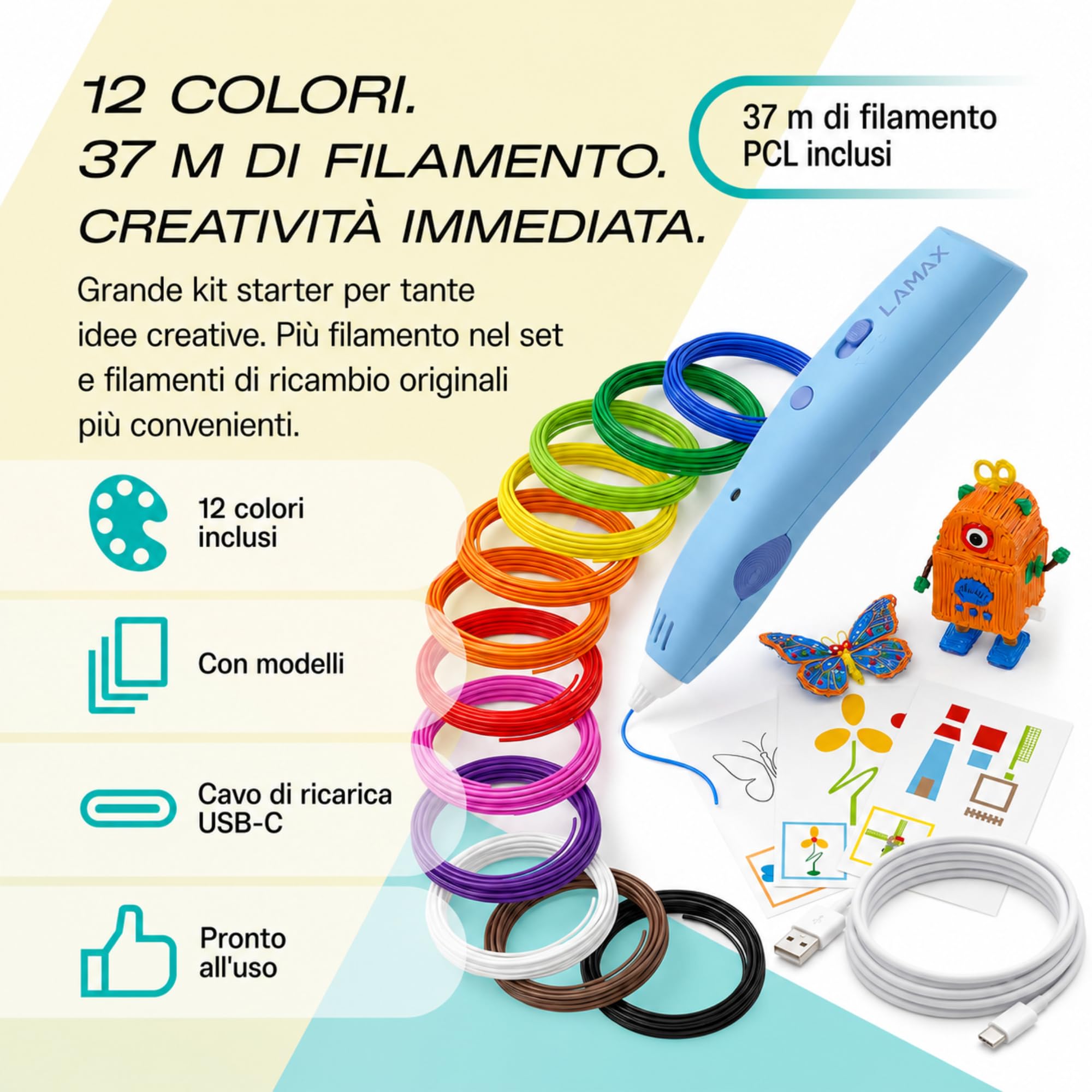 Penna 3D LAMAX ArtKid1 3D, blu