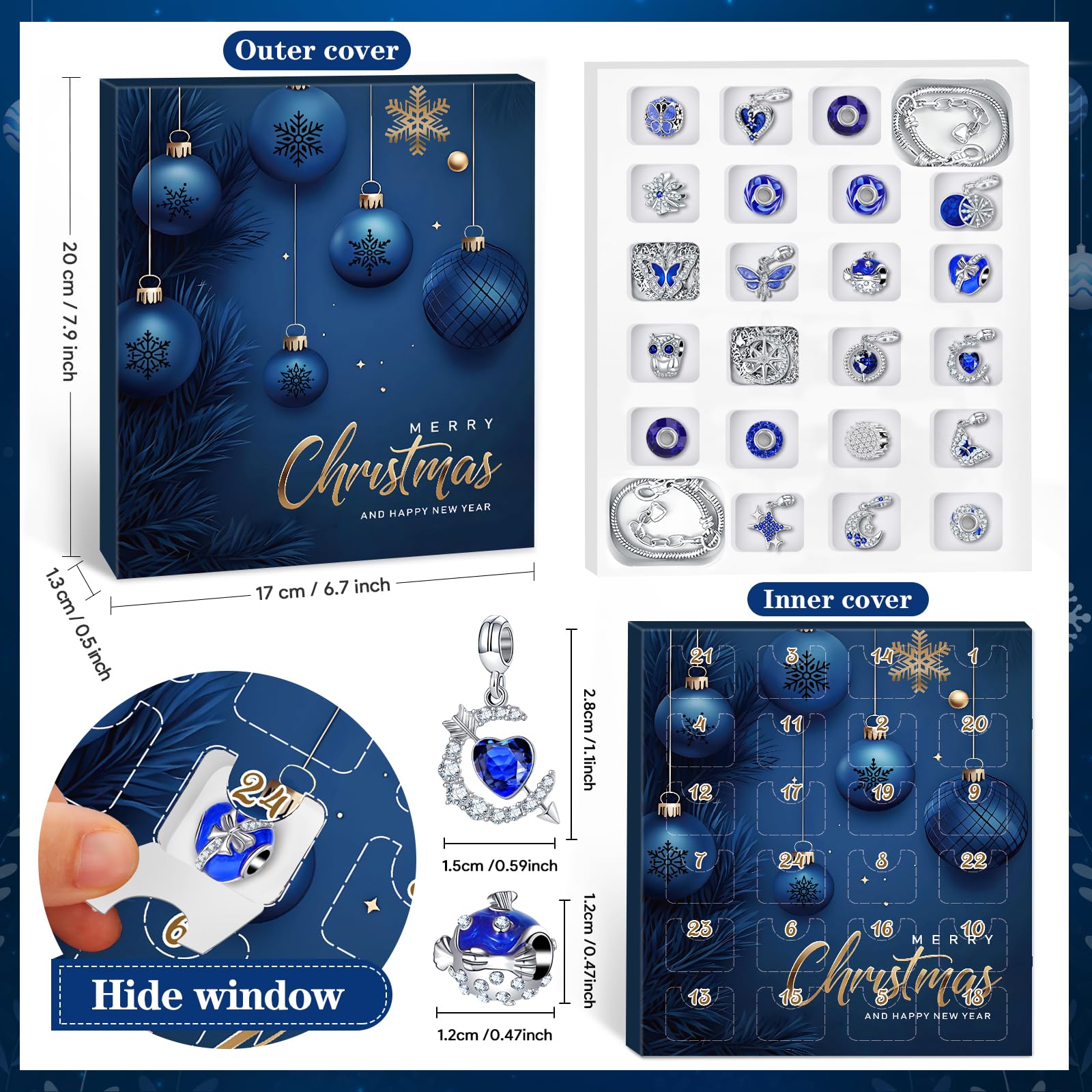 PITMT Calendario Avvento 2025 Donna Bambina, Calendario dell Avvento Donna Gioielli Charms Fai da Te, Calendari Natale Braccialetti Ciondoli Collane Regali Natale per Bambin e Adulti