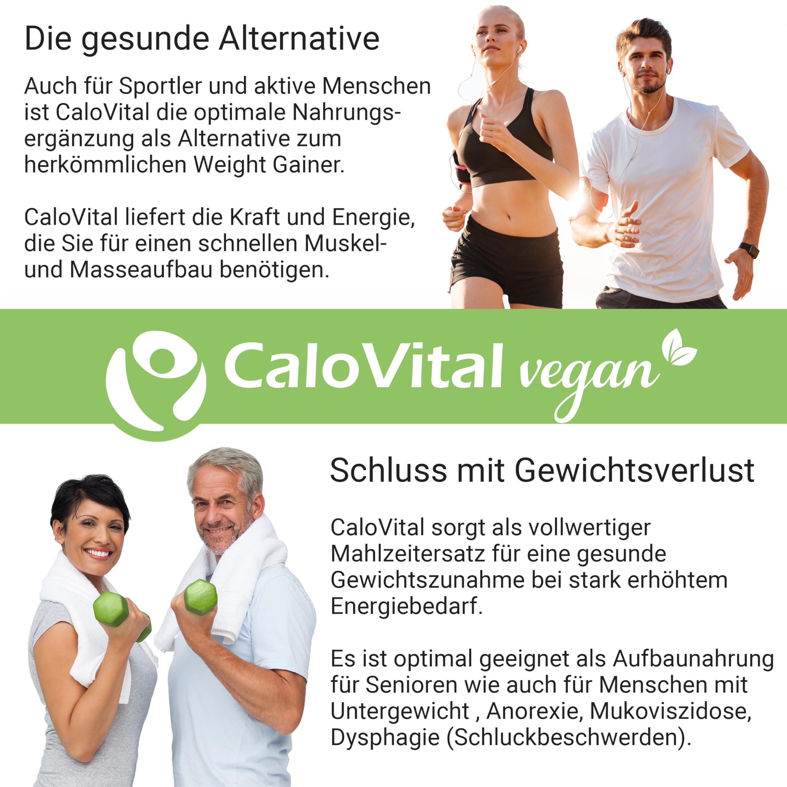 Hochkalorische Trinknahrung Vegan Kalorien Shake zum zunehmen | Astronautennahrung Trinkmahlzeit mit Kohlenhydrate Protein Vitamine & Mineralstoffe Hochdosiert | CaloVital (Banane)