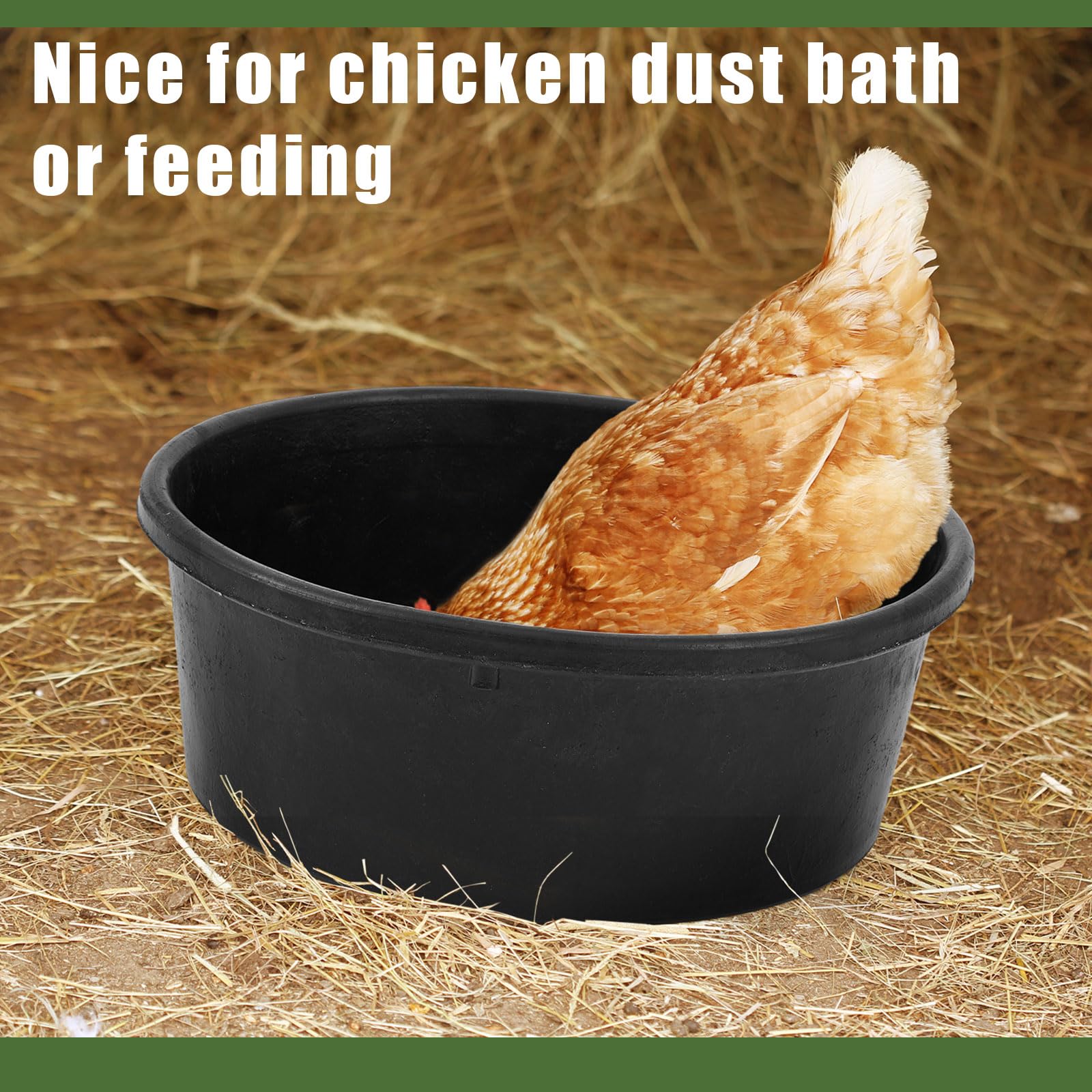 Sadnyy 4 sartenes de goma de 4 cuartos y 8 cuartos de galón, recipiente de goma para polvo de baño para pollo, pato, cerdo, perros, gatos, cabras, caballos, ganado al aire libre, animales