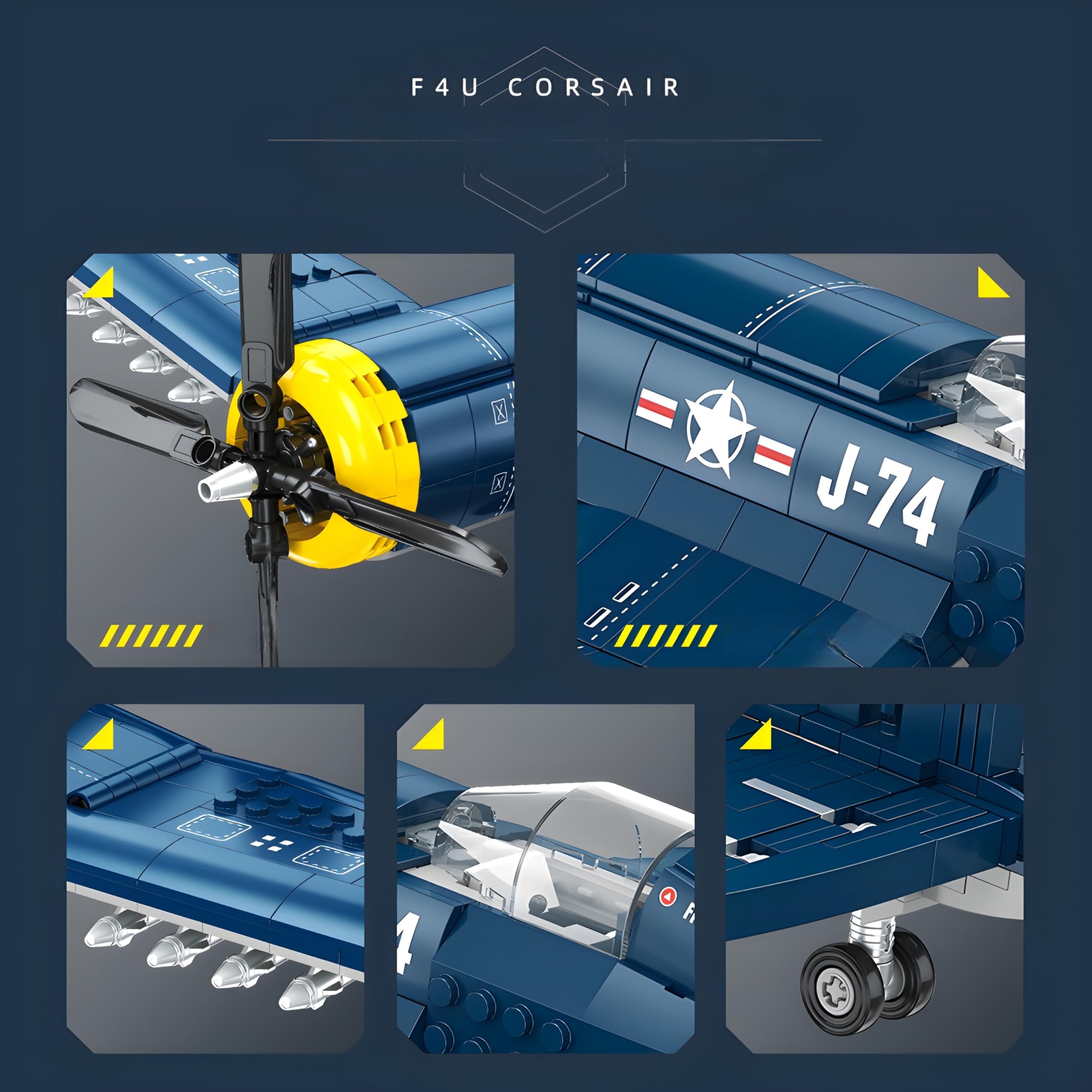 Pirate Fighter Aircraft Bausteine Bausatz, 767 Teile Retro Kampfjet Flugzeug Modellbausatz, Militärisches Flugzeug Baukasten für Wohndeko, Kreatives Geschenk für Adults & Teens