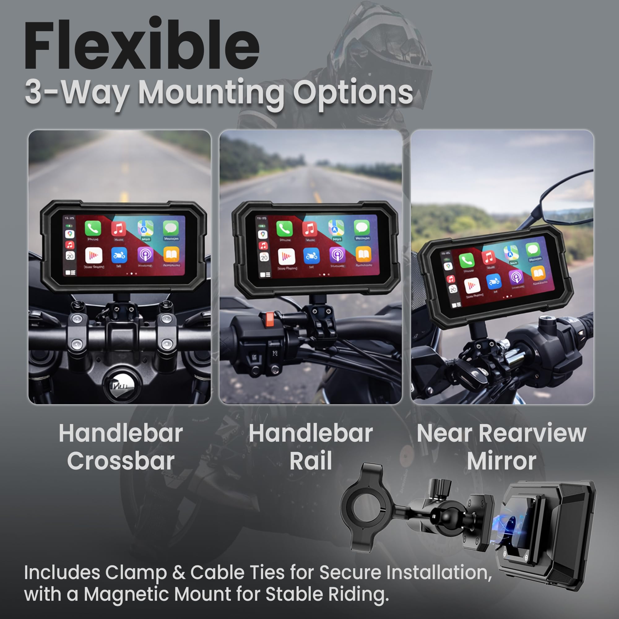 Autofy Motoplay 5 Inch Waterproof Bike Navigation Screen with Wireless CarPlay & Android Auto Quick Detachable Design, Android Auto Wireless Adapter — Amazon image 6