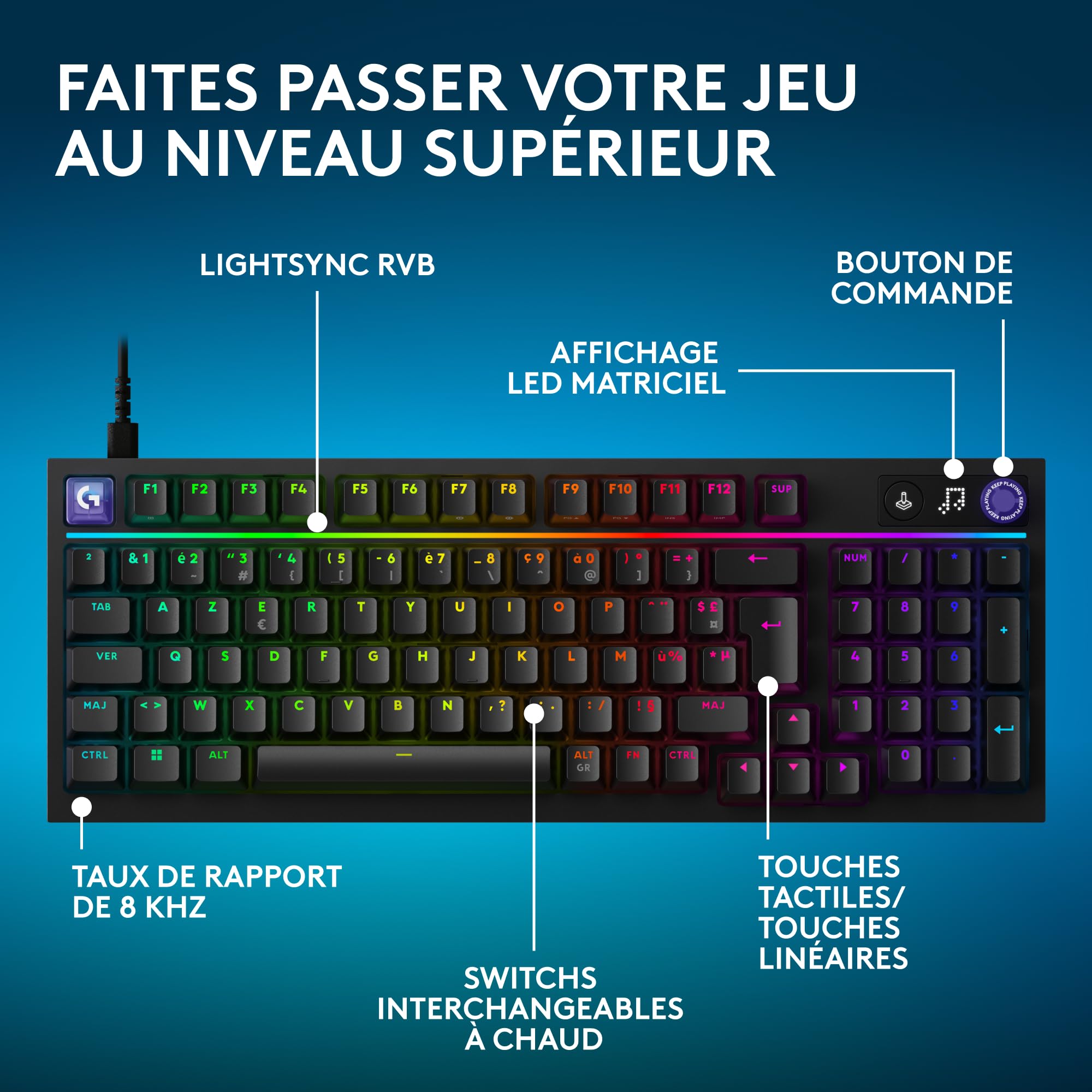 Logitech G G316 X 98, Clavier Gaming