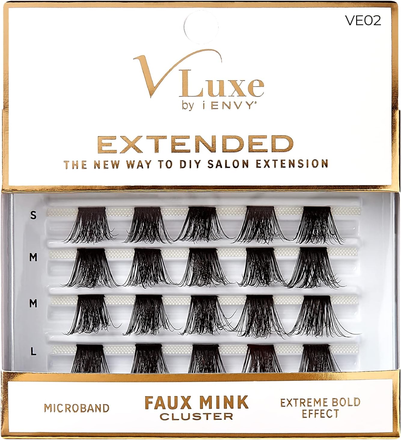 VLuxe Extended Collection: DIY Eyelash Extension 3D Extended - Featherlight Synthetic Reusable Artificial Eyelashes Multipack Lash Clusters