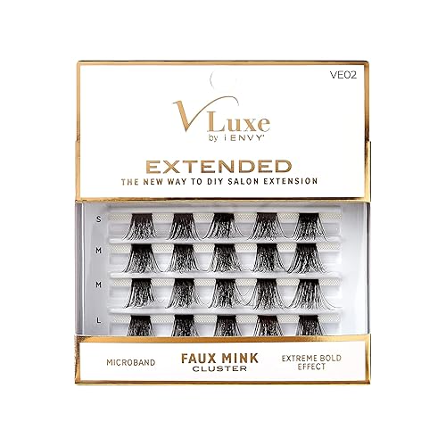 VLuxe by iEnvy Extended Collection: Extensión de pestañas 3D extendida – Pluatherlight sintético reutilizable pestañas artificiales multipaquete de