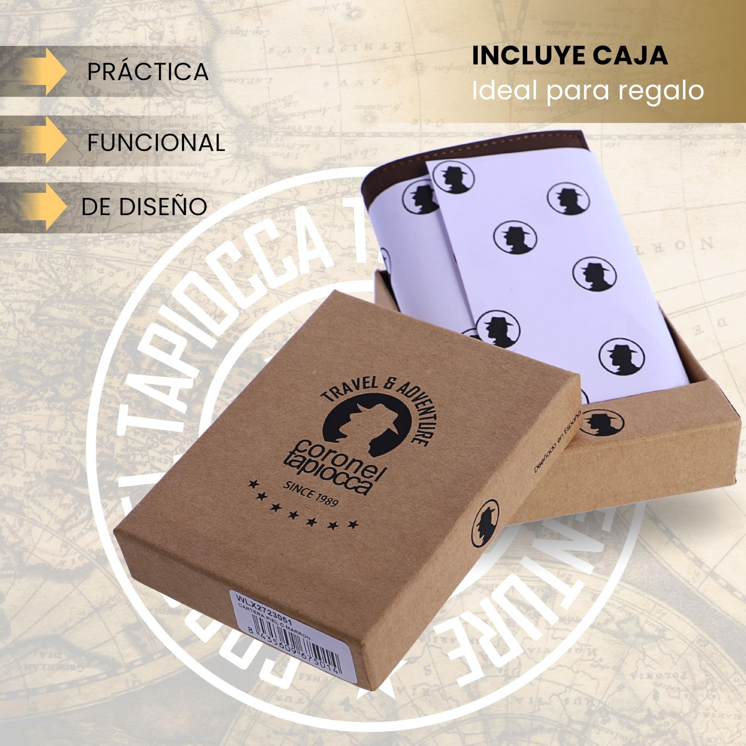 Coronel Tapioca - Carteras para Hombre de Piel - Cartera Hombre con Monedero - Monedero Casual - Cartera Tarjetero Gran Capacidad con Protección RFID