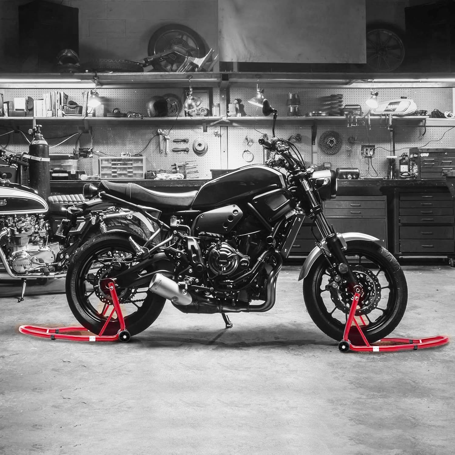 850lbs Motorcycle Stand Lift Front & Rear Combo Universal, Red