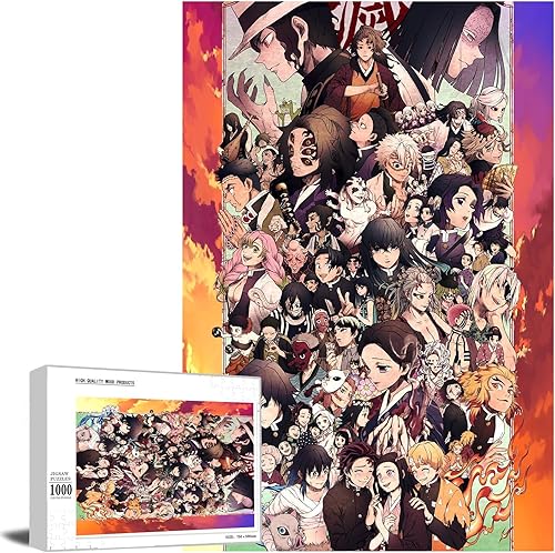De-mon-Sla-yer - Rompecabezas de madera, rompecabezas de 1000 piezas, mercancía de anime, rompecabezas de burlas cerebrales adecuado para adultos,