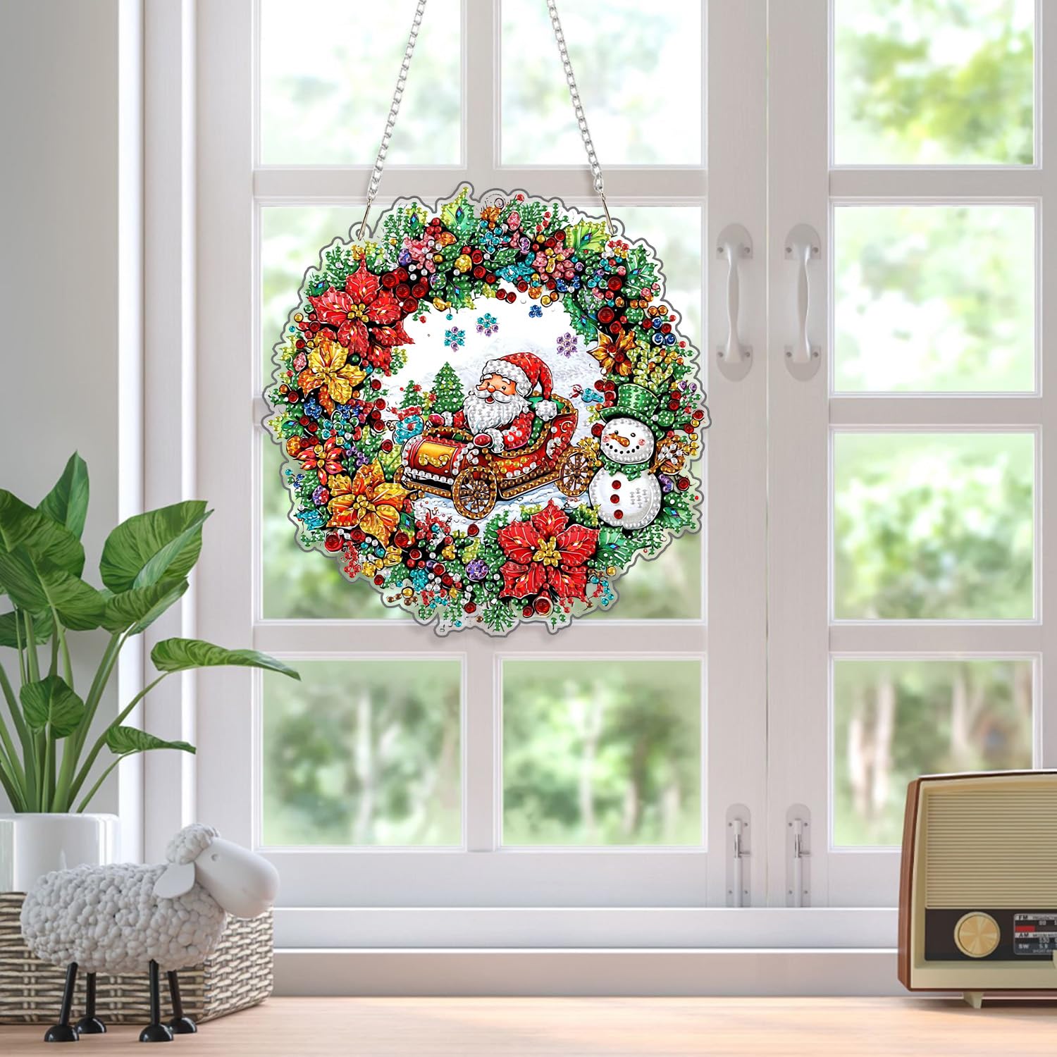 Diamond Painting Complet, Père Noël Lune Star Diamant Painting Diy 5D Mosaïque Peinture Numéro