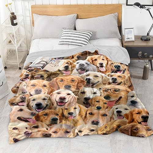 Miniatura 7 de Manta de perro Golden Retriever, regalos para los amantes de los perros, mantas de franela para perro, mamá y papá, mantas suaves para decoración