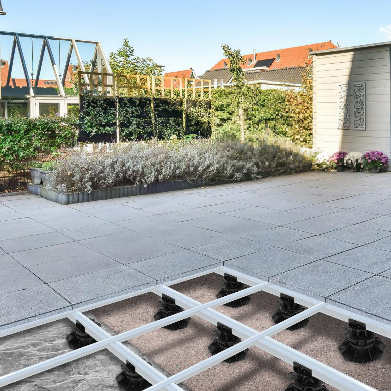 Froadp 30 - 60 mm, in hoogte verstelbare pads voor terrasplaten Froadp 30 - 60 mm, in hoogte verstelbare pads voor terrasplaten