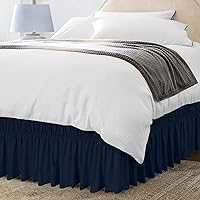 Vista 7 de Utopia Bedding Falda de Cama Elástica Twin - Volante de Fácil Colocación - Falda de Cama de Microfibra con Cinturón Elástico Ajustable Caída