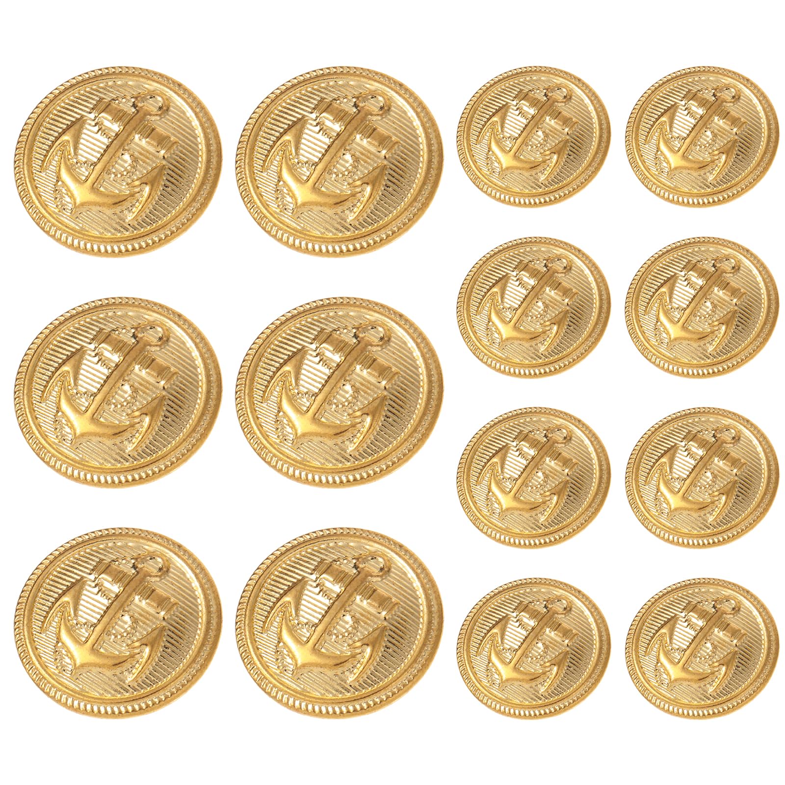 Set di 14 bottoni in metallo dorato per blazer, bottoni da 23 mm e 18 mm per giacche, abiti, cappotti sportivi, uniformi e giacche da uomo