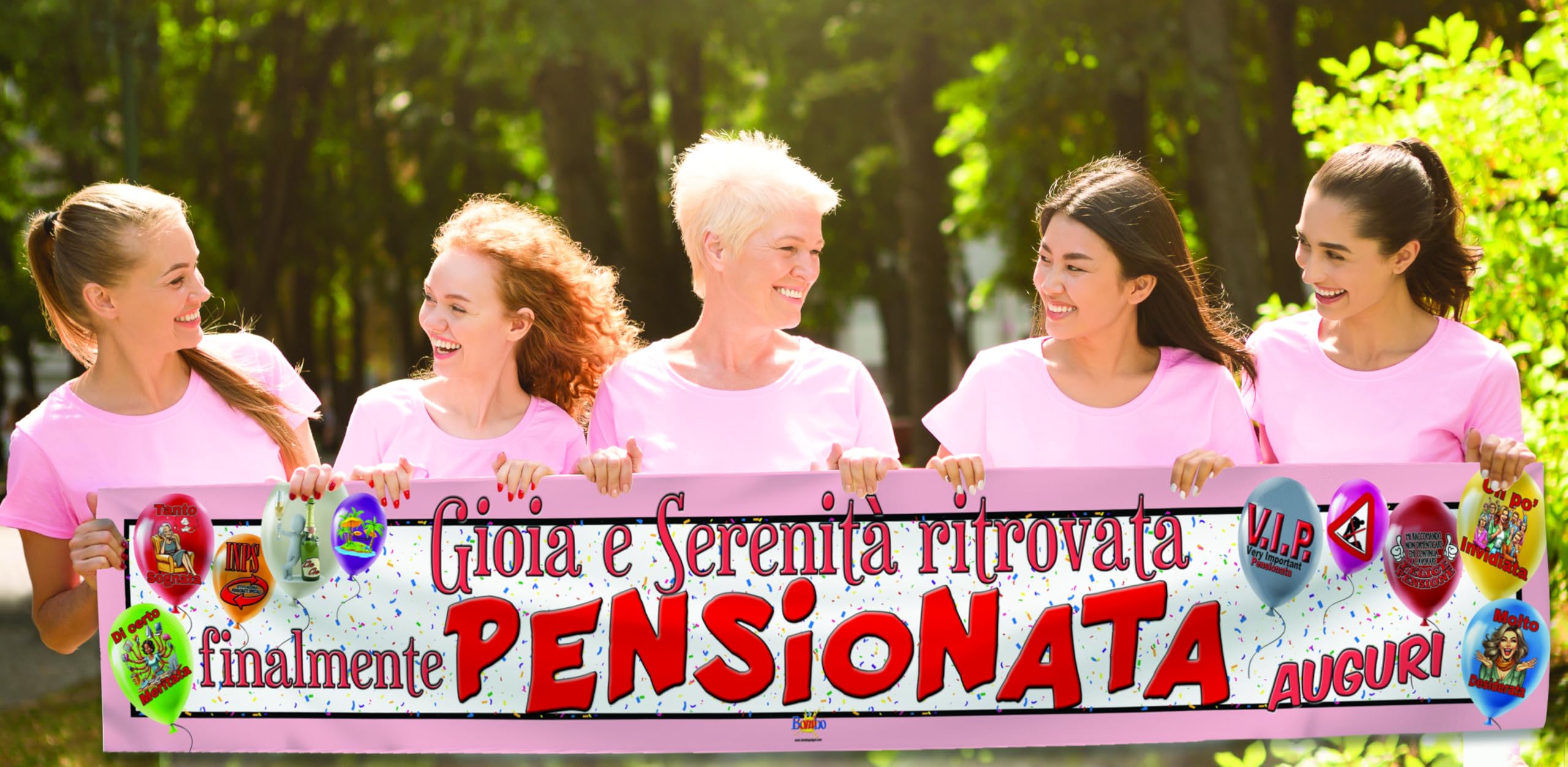 Striscione in PVC 300x50 cm - Tema Festeggiamenti per Neo Pensionata