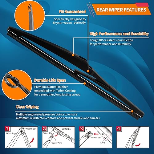 Miniatura 4 de New Vision Repuesto de limpiaparabrisas para Toyota Higlander, fácil de instalar y alto rendimiento para todas las estaciones, limpiaparabrisas de