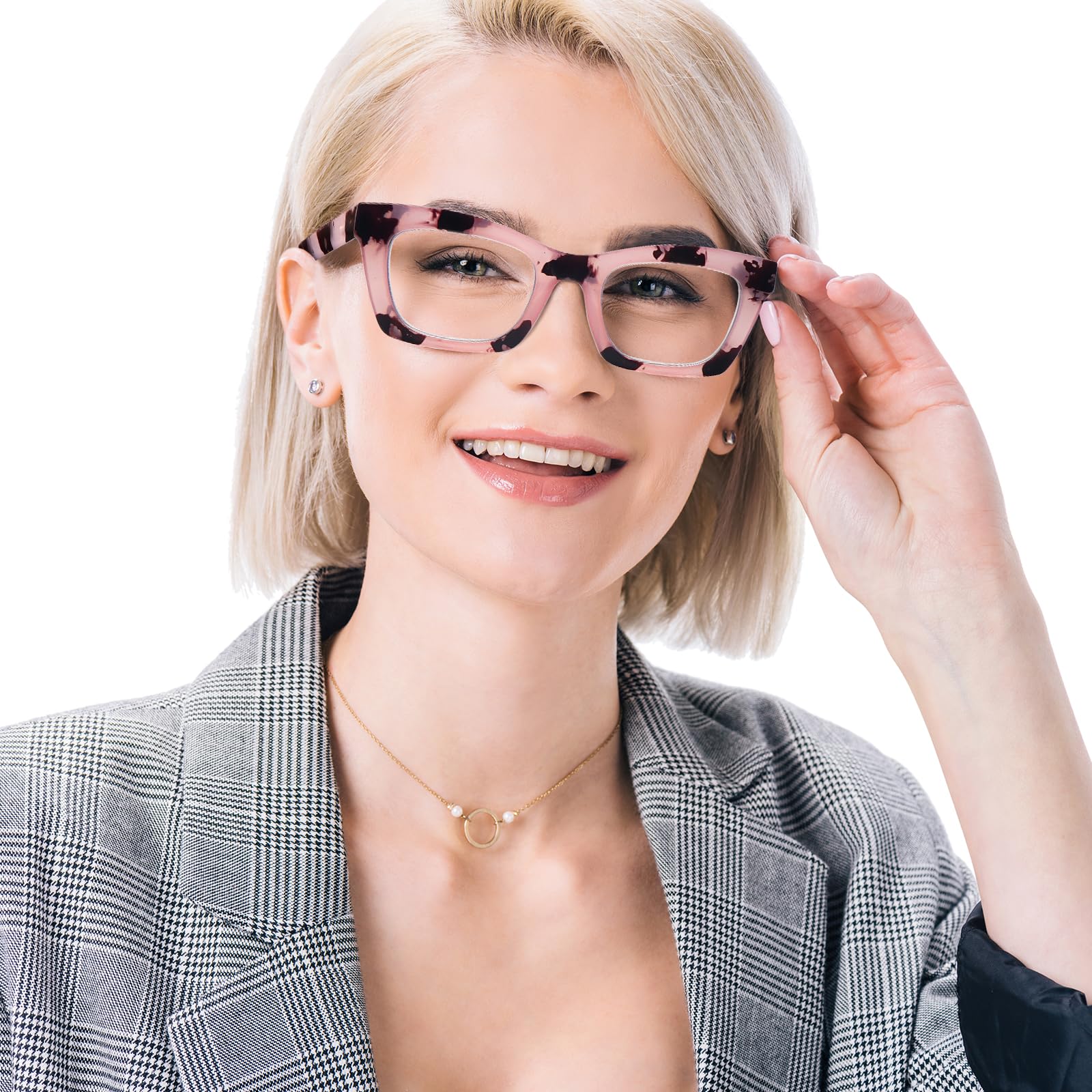 SIGVAN 4 Pack Progressive Multifocus Reading Glasses for Women Men Blue Light Blocking Spring Hinge Oprah Style Readers (4 Mix, 2.0)