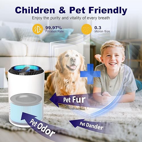 Miniatura 7 de MK01 y MK06 - Filtro de repuesto True HEPA compatible con purificador de aire Aroeve MK01, MK06, ToLife TZ-K1 y Kloudi DH-JH01, versión estándar,