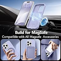 Vista 202 de GONEZ Funda de silicona para iPhone 15 Pro Max, compatible con Magsafe, protector de cámara + protector de pantalla, forro de microfibra suave Negro