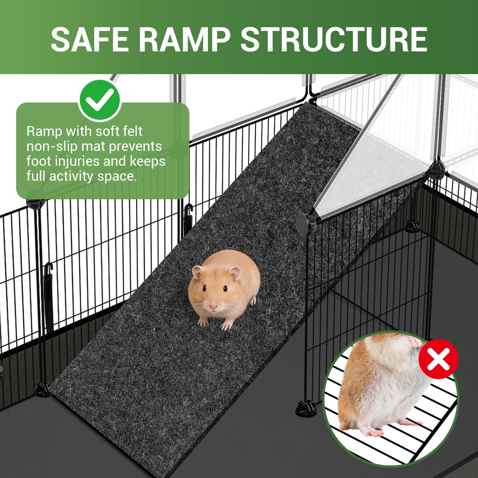 VISCOO Guinea Pig Playpen - Spacious Cage for Small Pets -4