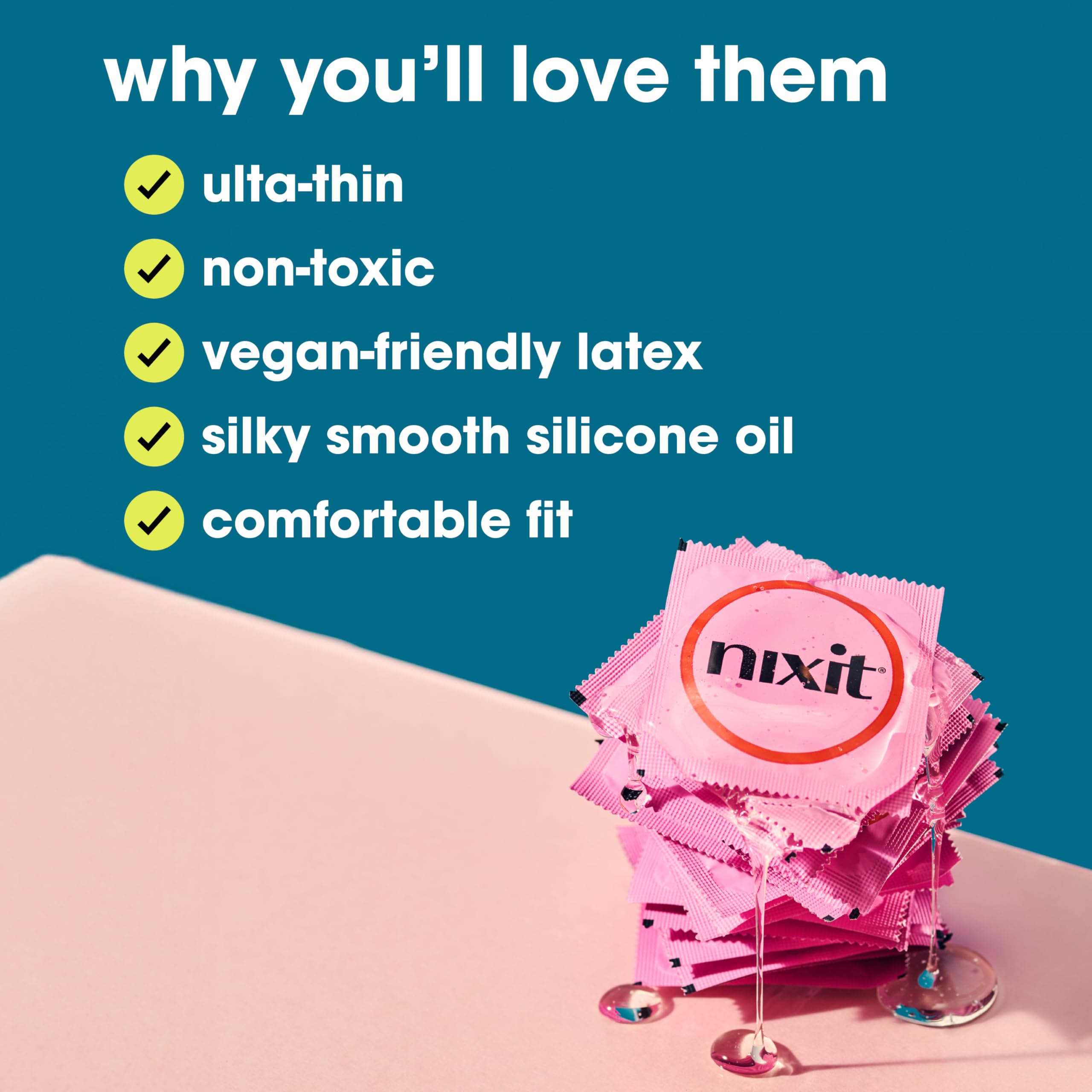Amazon.com: nixit Condoms | Ultra-Thin & Lubricated | No UTI Causing  Chemical Irritants | Free from Toxins, Parabens, Spermicide, Glycerin &  Fragrances | Vegan-Friendly Latex
