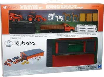 Kubota Farm Vehicles with Machine Shed Set