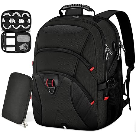 Amazon.com: Mochila para portátil de 17.3 pulgadas con organizador de  cable, mochila de viaje extra grande para hombres, impermeable, mochila  escolar universitaria, mochila de computadora de negocios, mochila de  juegos para hombres