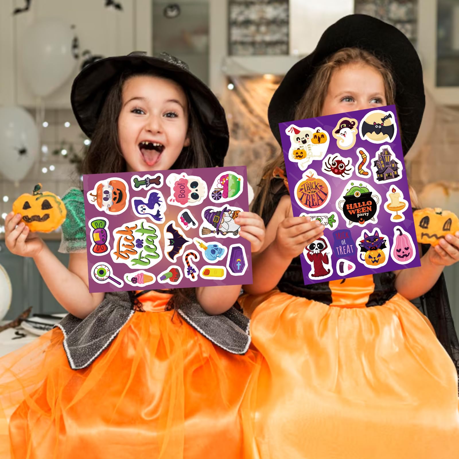 210Pcs Halloweens Stickers With Ghost, Pumpkin, Demon, Wizard, Mummy