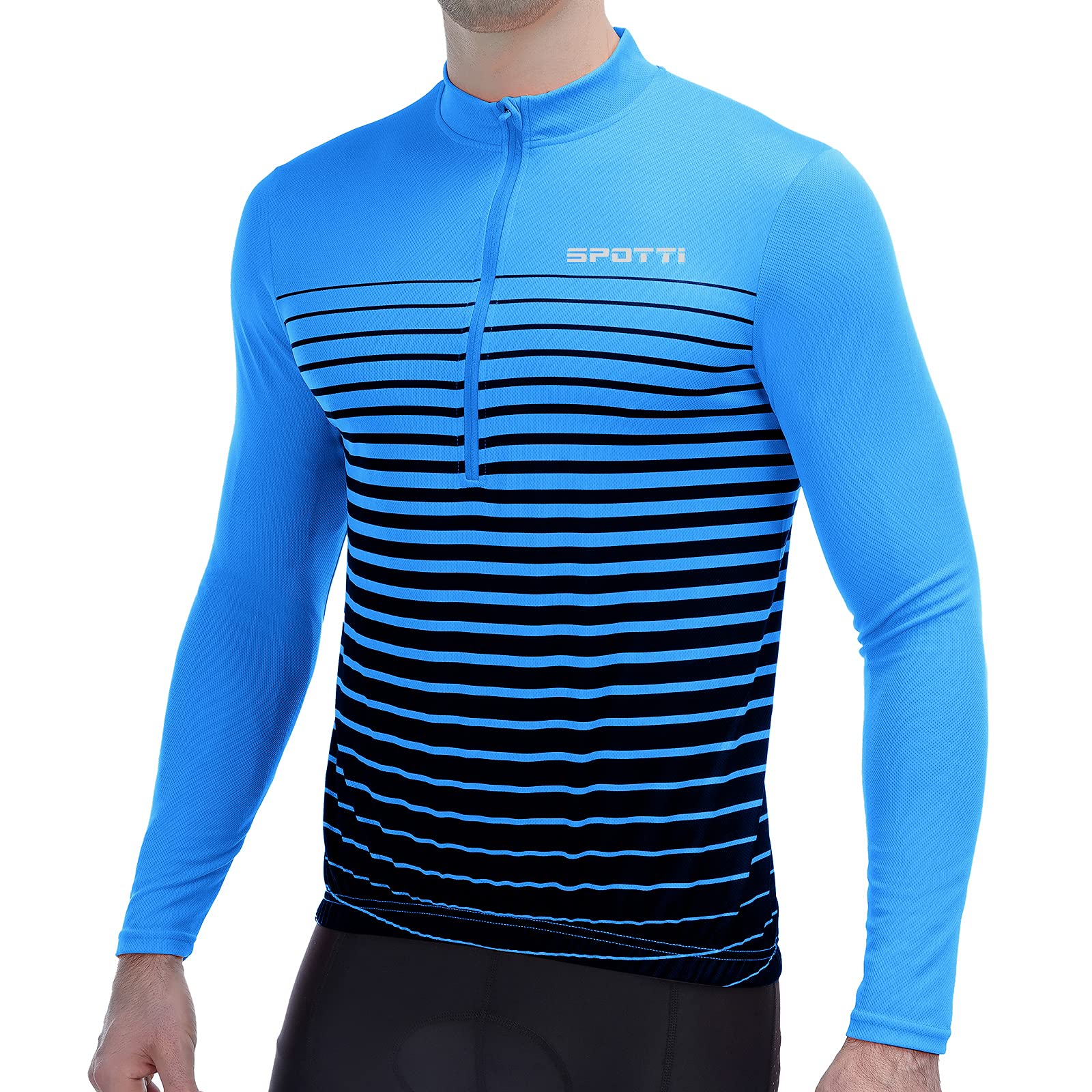 Men's Cycling Bike Jersey Long Sleeve with 3 Rear Pockets - Moisture Wicking, Breathable, Quick Dry Biking Shirt