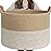 INDRESSME Extra Large Woven Baskets for Storage, 21.7\'\' x 13.8\'\' Wicker Basket with Handle for Blankets, Big Laundry Baskets for Clothes, Pillows, Towel, Shoe Basket for Entryway, 90L White Jute