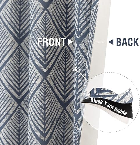 Miniatura 5 de jinchan Cortina de cenefa geométrica con amarre para cocina, sala de estar, estampado de hojas de helechos, filtro de luz, cortinas de ventana