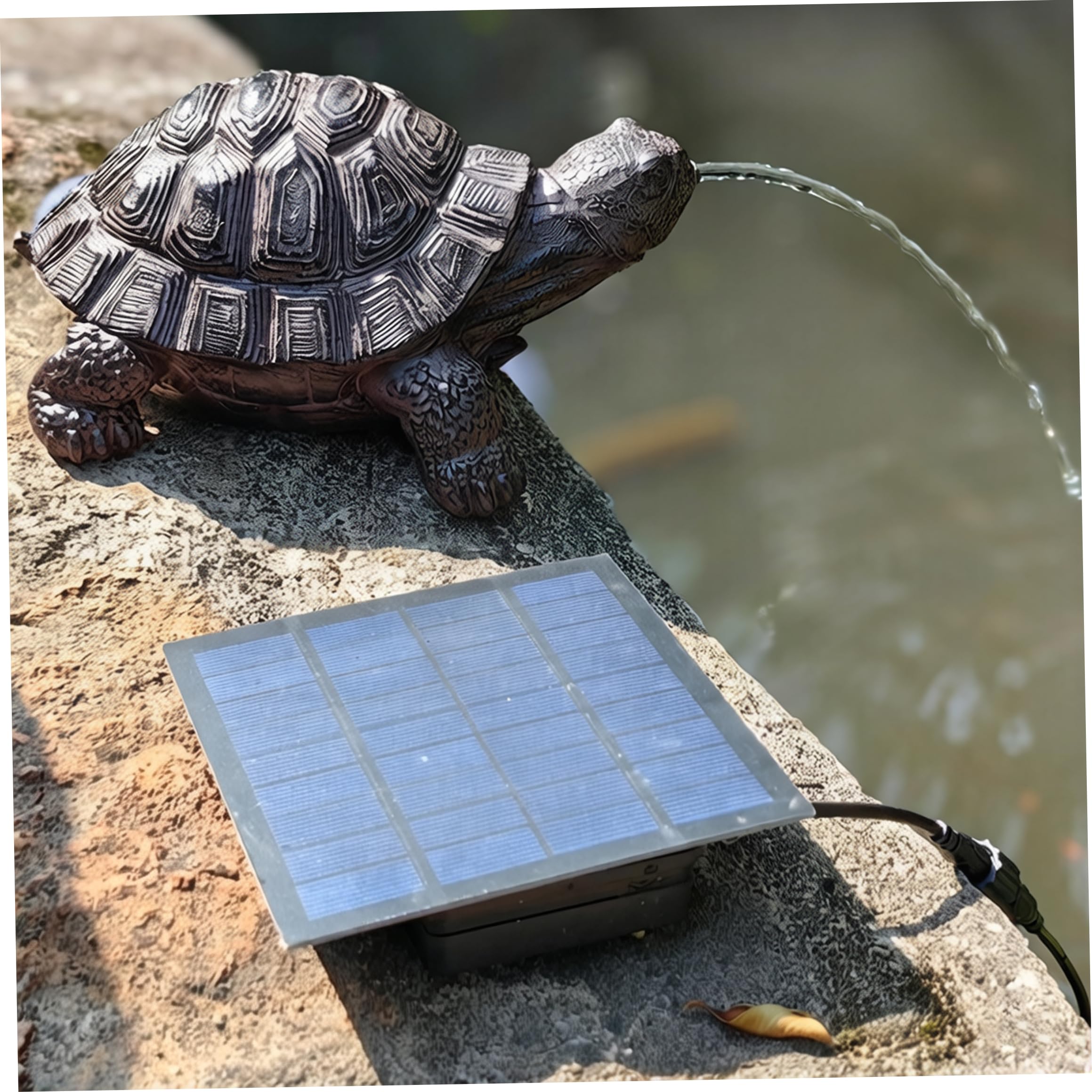 Escupitajo de Libra, escupitajo Solar para Estanque, Fuente de Tortuga de Resina, aireador de Agua con energía Solar para estanques pequeños y decoración de jardín
