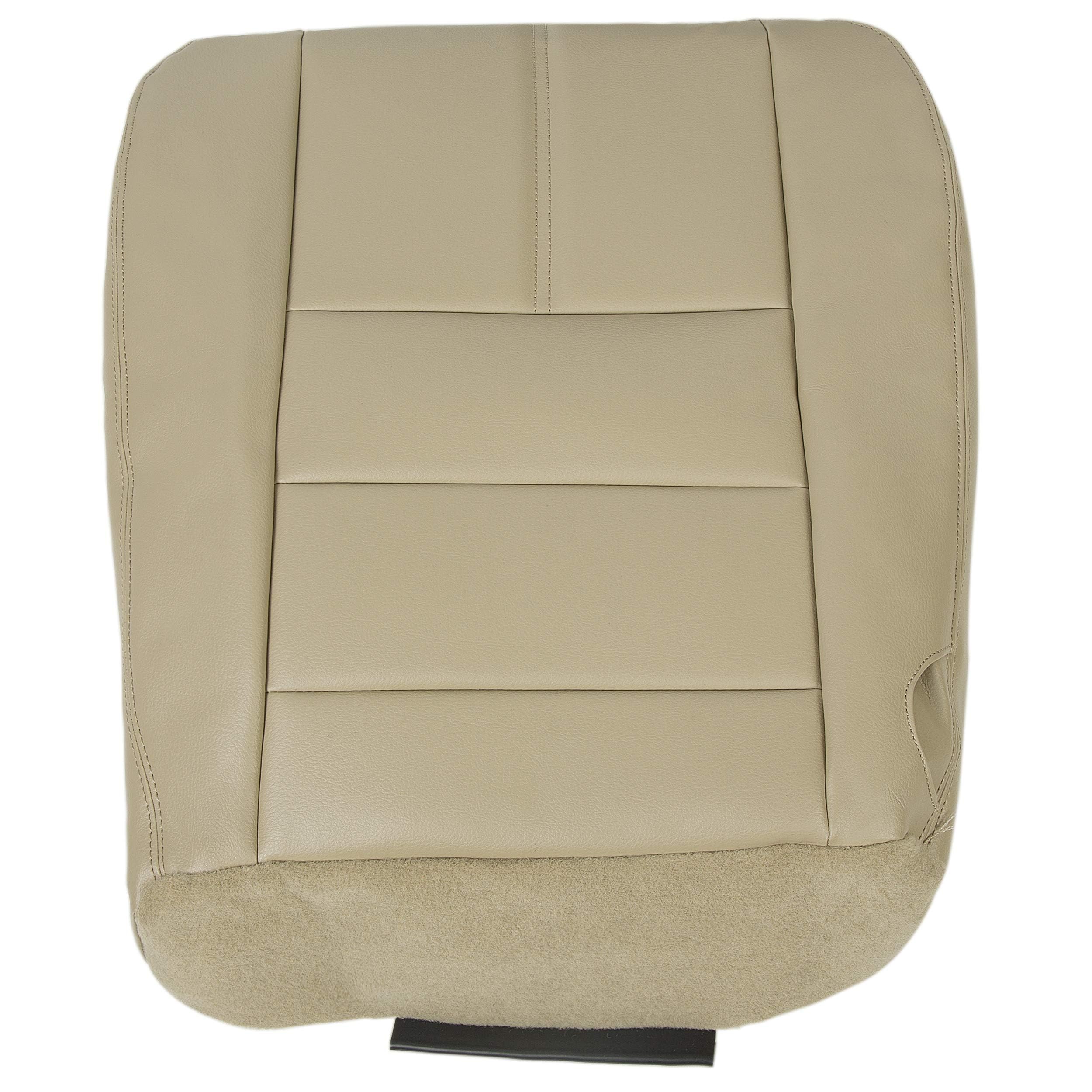 ECOTRIC Driver Side Bottom Seat Cover Compatible with 2008-2010 Ford Super Duty F250 F350 F450 F550 Lariat Replacement Camel Tan