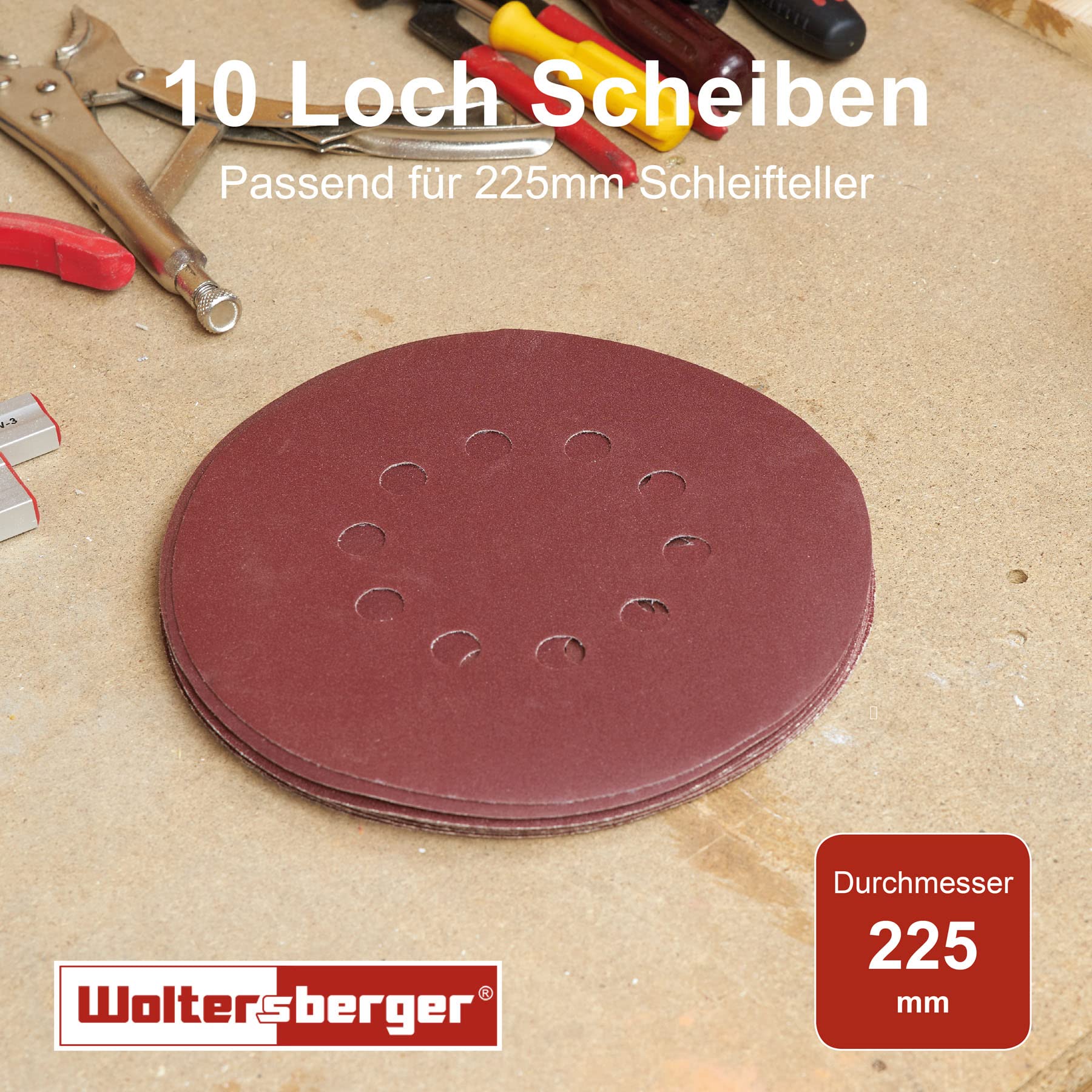 Woltersberger® Set van 25 stuks multigat-schuurschijven