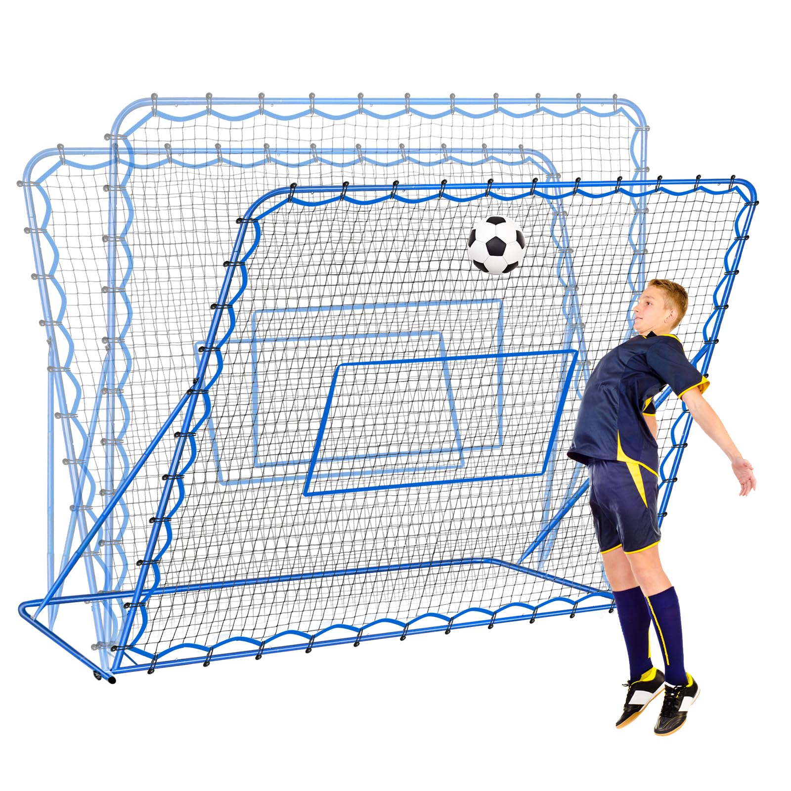 Esta Red de Rebote para fútbol de 7x6 pies, con ángulo de Cambio rápido para Entrenamiento de fútbol para Control, práctica de pases, fácil de Instalar, Ayuda y Equipo de Rebote para niños,