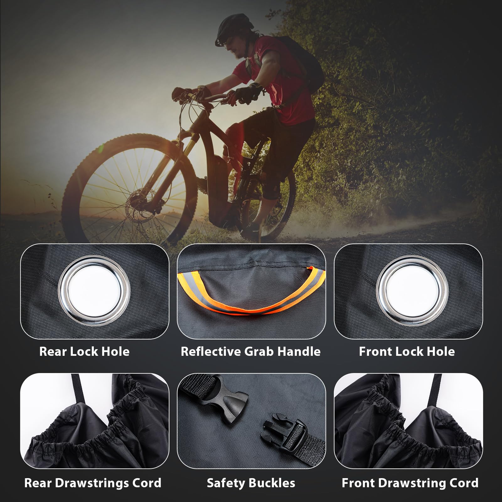 Funda para bicicleta Oxford 600D para transporte, 1 bicicleta en el portabicicletas, resistente al desgarro, para 1 bicicleta en el portabicicletas trasero, fundas impermeables para bicicleta