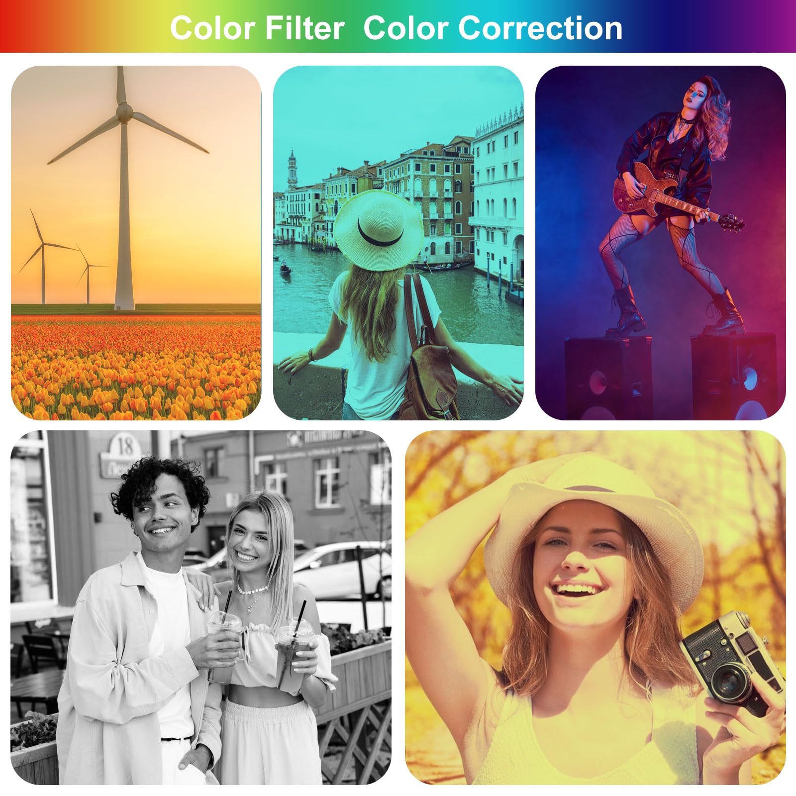 13 Pièces Filtre de Gel Correcteurs de Couleur en Plastique Transparent 13 Couleurs pour Flash Lumière LED Lampe Film Vidéo Photo 29.7x21cm Faire la fête Festival Décoration DIY