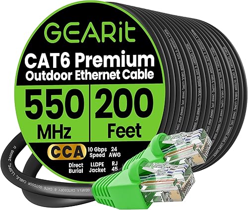 Miniatura 11 de GEARit - Cable de parche Ethernet RJ45 Cat-6, velocidad de transferencia de 10Gpbs, conectores chapados en oro, recubierto de cobre, para