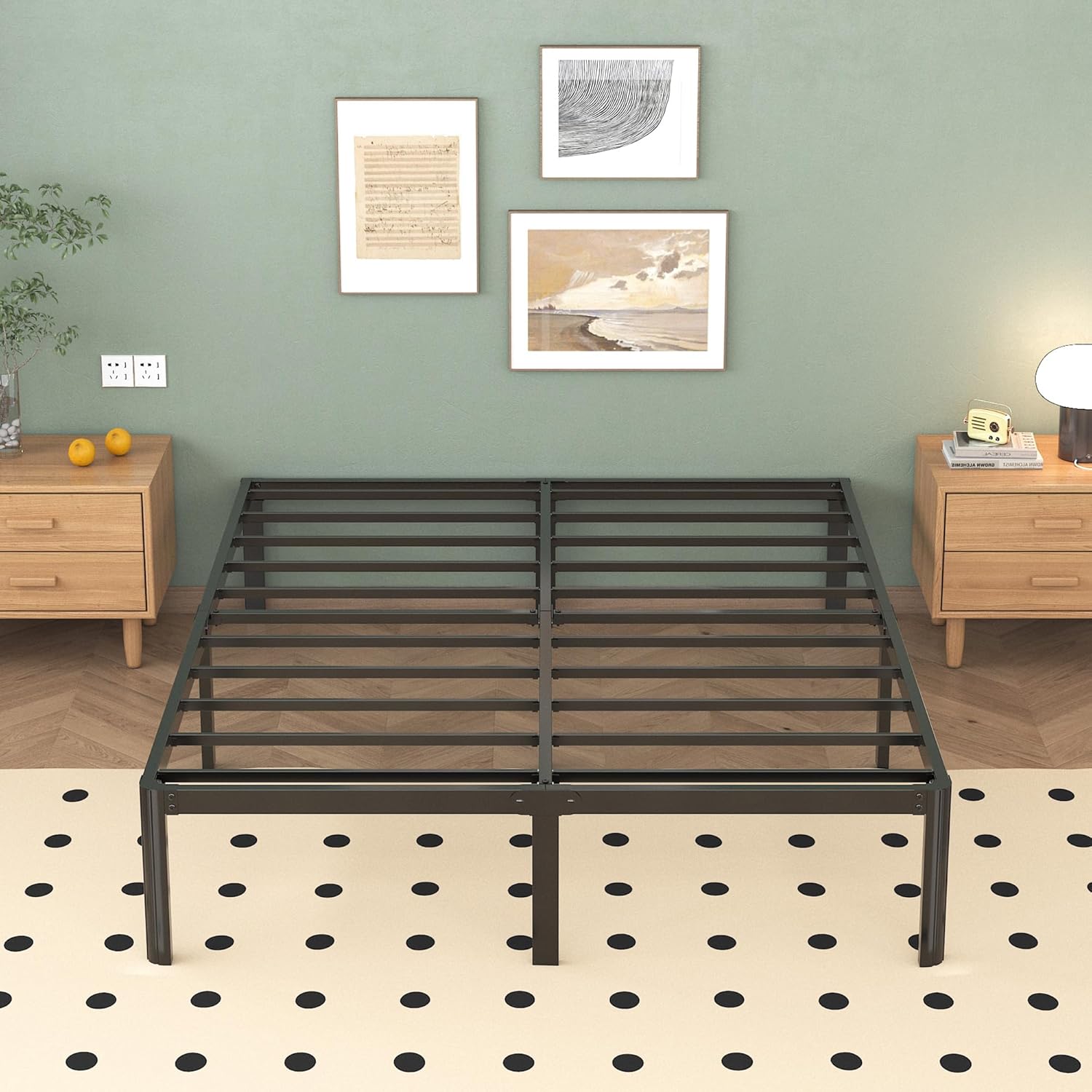 Lutown-Teen Double Bed Frame 4ft6 with Rounded Corner Legs, Heavy Duty Metal Bed Frame Small Double with Steel Slats Support, Double Bed 36 cm High, Noise Free, Easy Assembly Lutown-Teen Double Bed Frame 4ft6 with Rounded Corner Legs, Heavy Duty Metal Bed Frame Small Double with Steel Slats Support, Double Bed 36 cm High, Noise Free, Easy Assembly