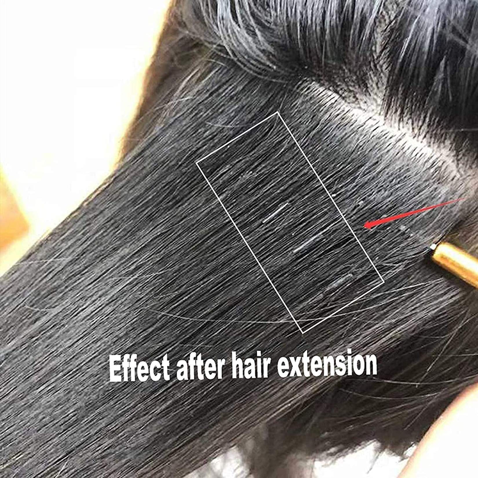 Extensions De Cheveux Humains 6D,Tête De Connexion Rapide Sans Trace Cheveux 6D Extension De Plume De Morceau De Cheveux (5 Faisceaux) Extension De Cheveux Humains 6D10 Rangées,55cm (22 inch)